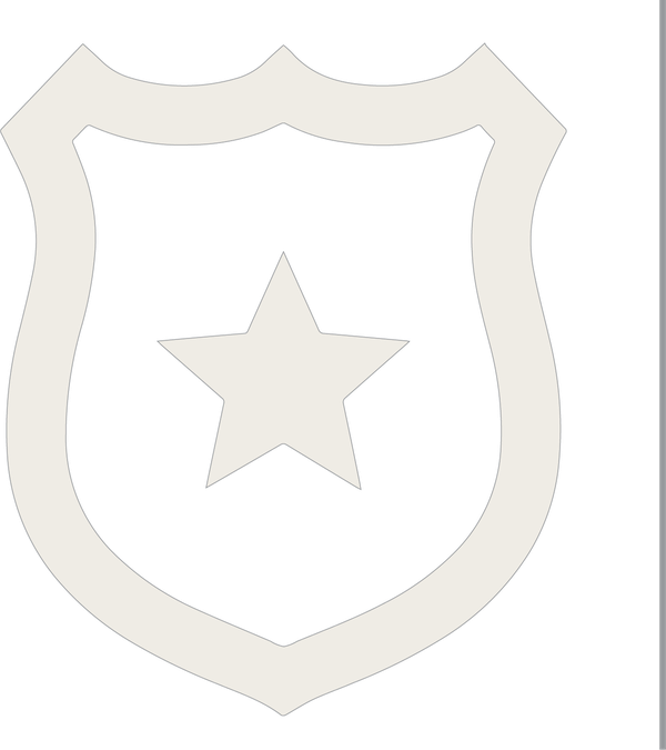 An icon of a police badge with a star inside and a grey divider line to the right.