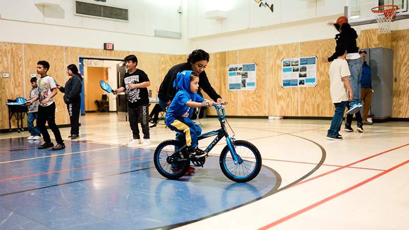 Child Gym Bike Section Highlight Block