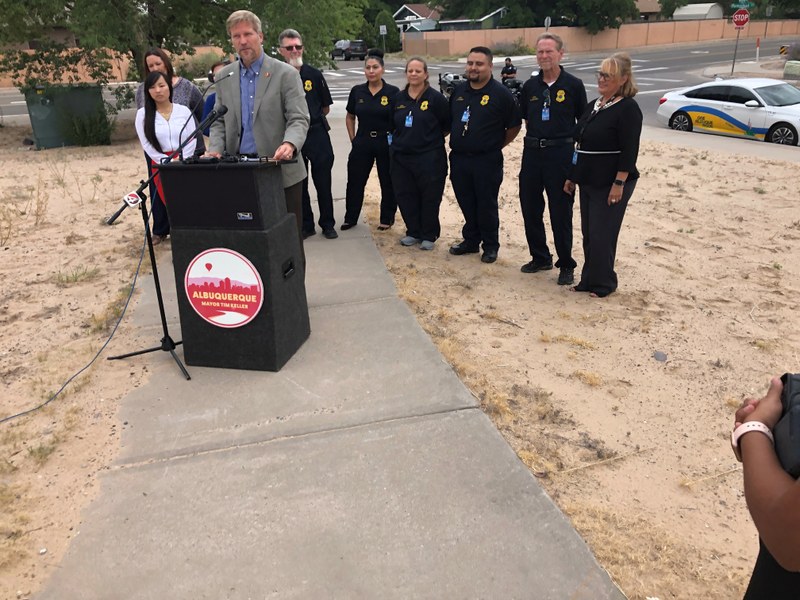 Mayor Tim Keller, City Councilors Roll Out School Crosswalk Improvements as Students Head Back to School Mayor Tim Keller, City Councilors Roll Out School Crosswalk Improvements as Students Head Back to School