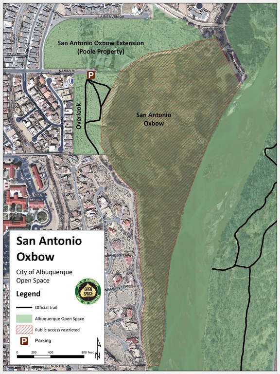 A map of the San Antonio Oxbow Extension.