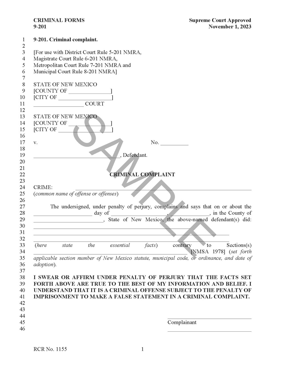 image of criminal summons