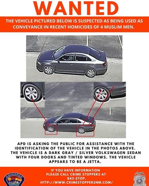 WANTED: APD releases photos of vehicle suspected to be involved in murders of Muslim men WANTED: APD releases photos of vehicle suspected to be involved in murders of Muslim men