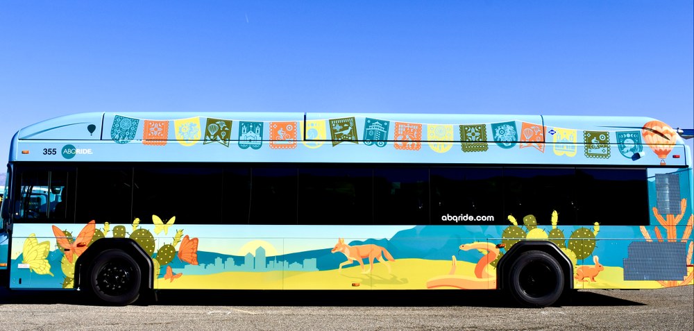 ABQ RIDE Bus ART Bus horizontal banner image.